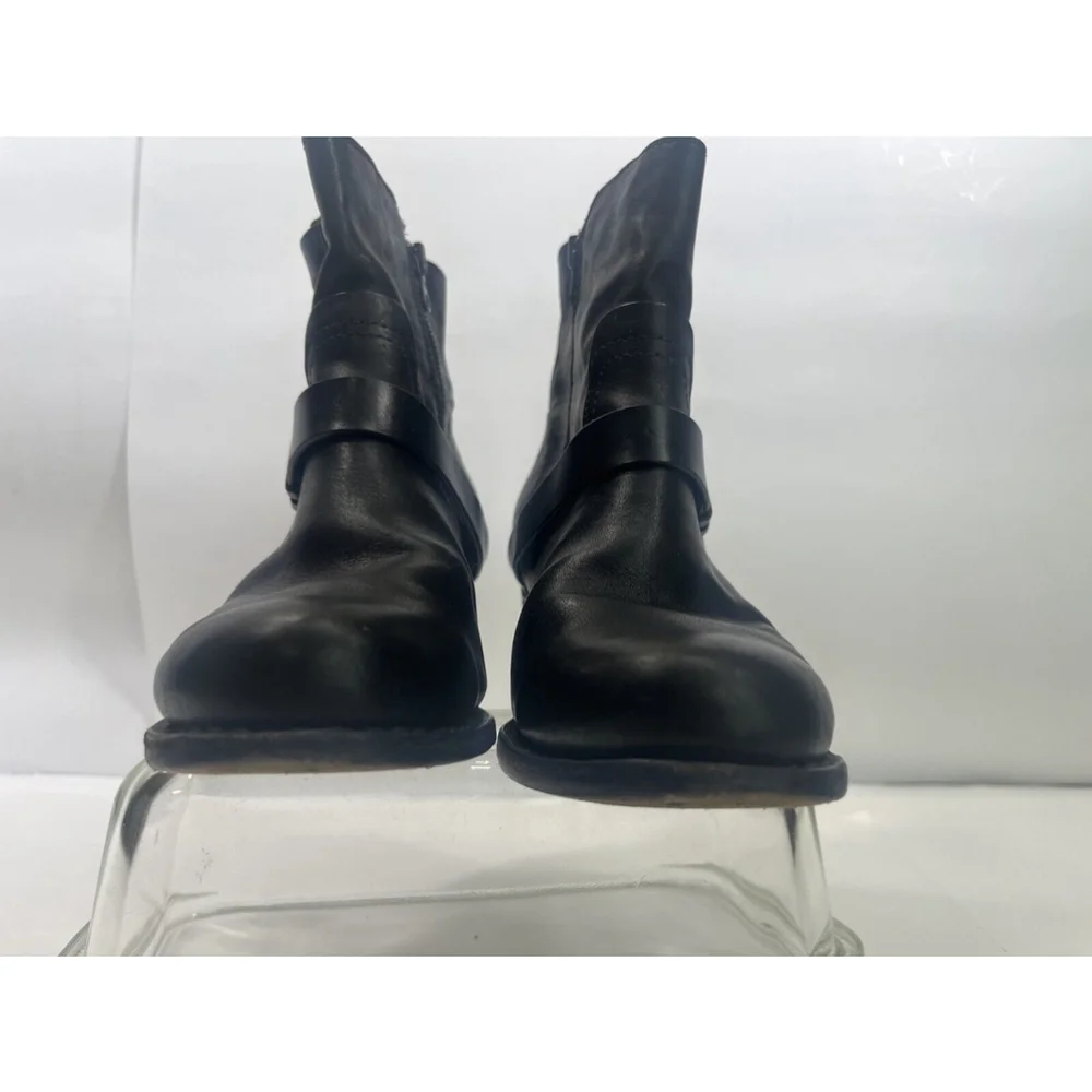 Rag & Bone Womens Buckled Zipped Block Heels Ankle Boots Black Size 36‎ EU 6 US